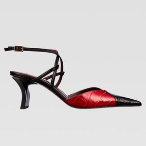 Elegant Red and Black Women's Heels